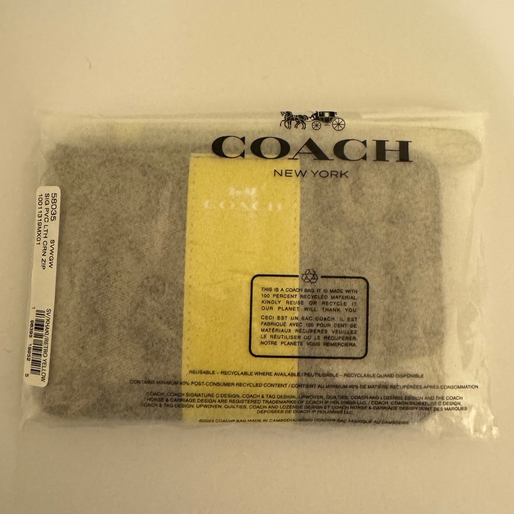 Coach Brown and Yellow Signature Wristlet - Picture 7 of 7